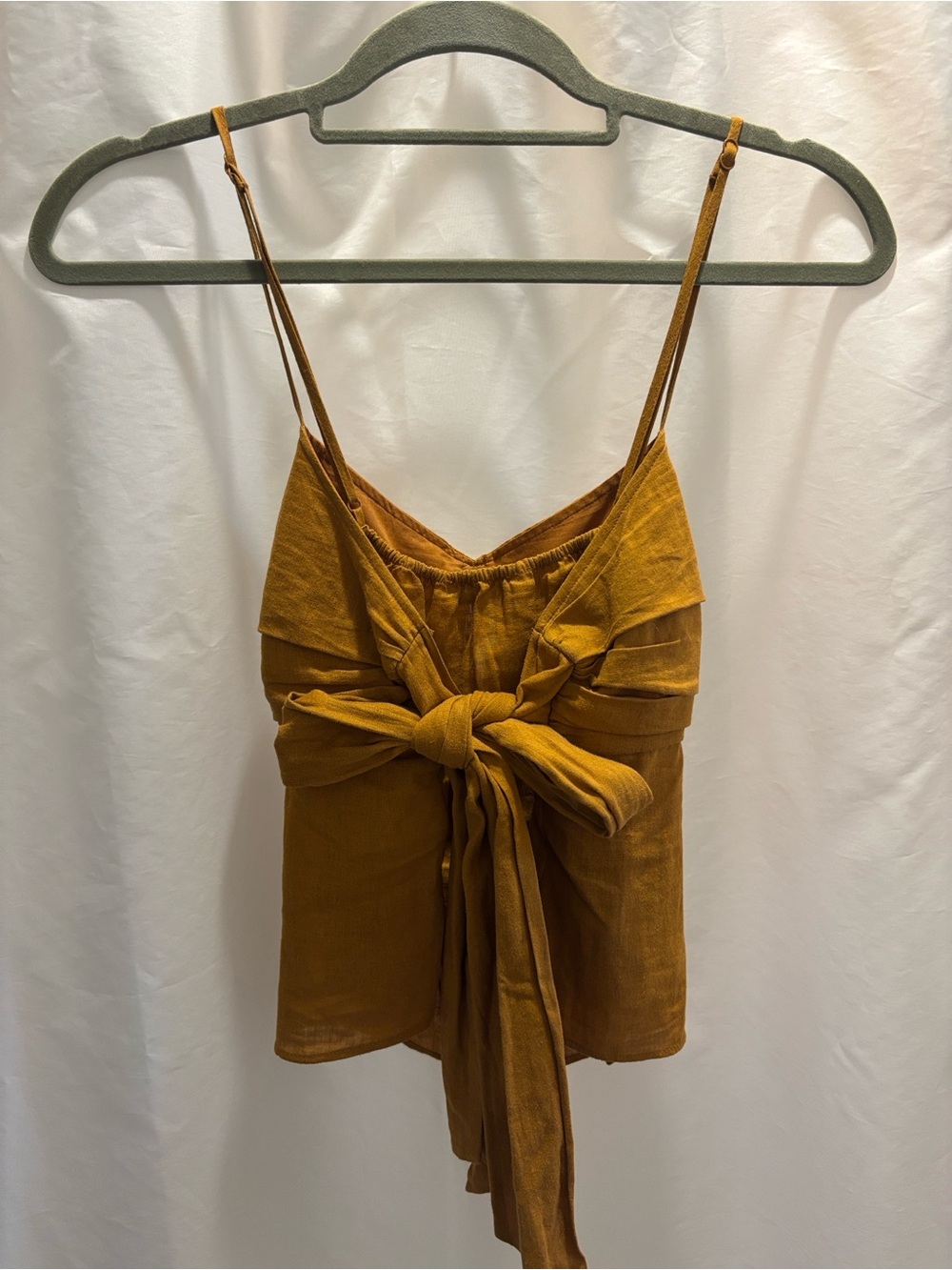 Banana Republic Maia Ruched Babydoll Tank in Mustard